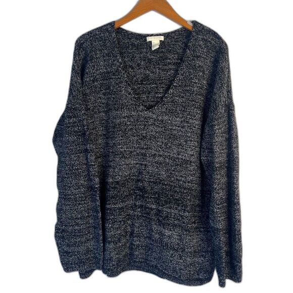 H&M Conscious Vneck Long Sleeve Slouchy Pullover Knit Sweater Size Large - Picture 1 of 8
